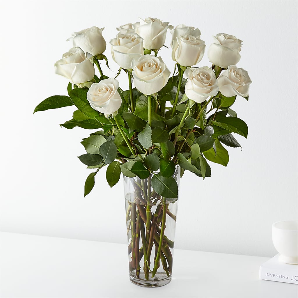 Long Stem White Rose Bouquet – ETHEL'S THIS AND THAT, Galeton PA