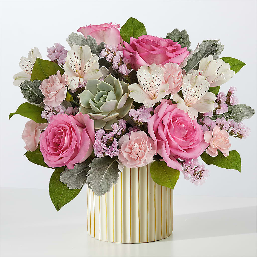 Dusty Rose Bouquet with Ivory Vase – ETHEL'S THIS AND THAT, Galeton PA