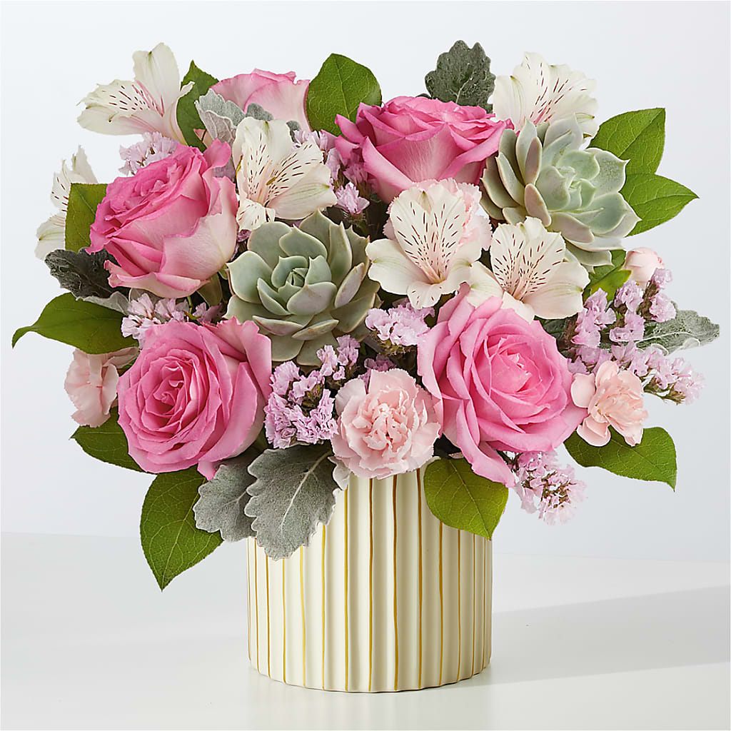 Dusty Rose Bouquet with Ivory Vase – ETHEL'S THIS AND THAT, Galeton PA