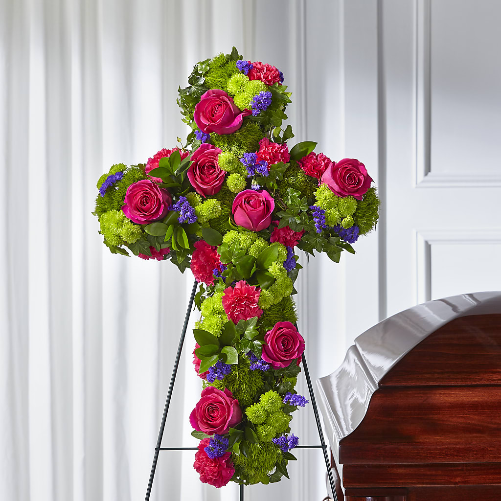 Tribute Rose Floral Cross – ETHEL'S THIS AND THAT, Galeton PA