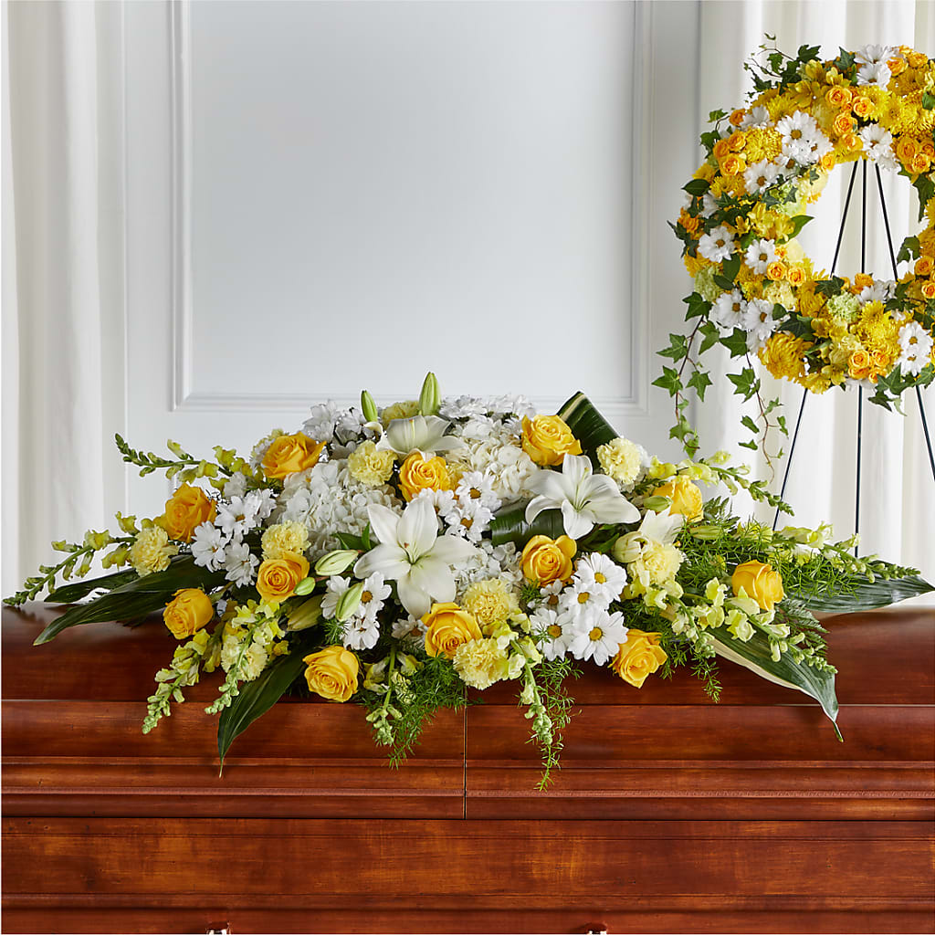 Golden Harmony Casket Spray – ETHEL'S THIS AND THAT, Galeton PA