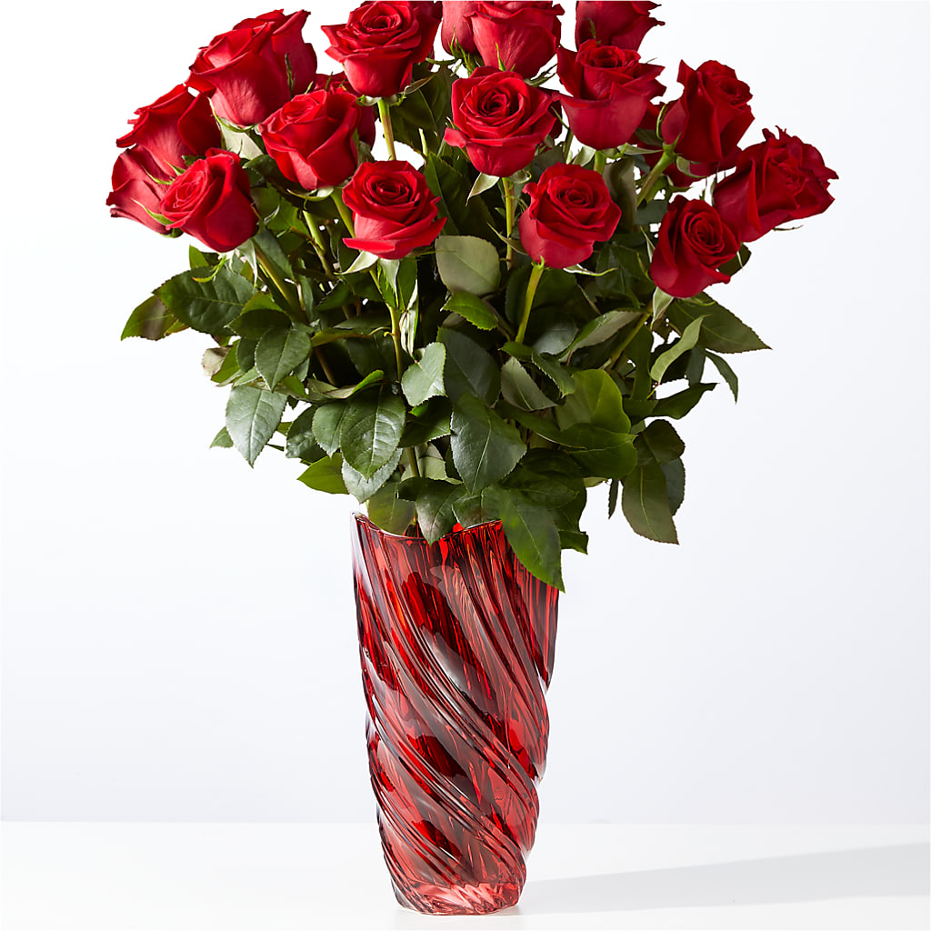 Classic Love Red Rose Bouquet with Luxe Swirl Vase – ETHEL'S THIS AND THAT, Galeton PA