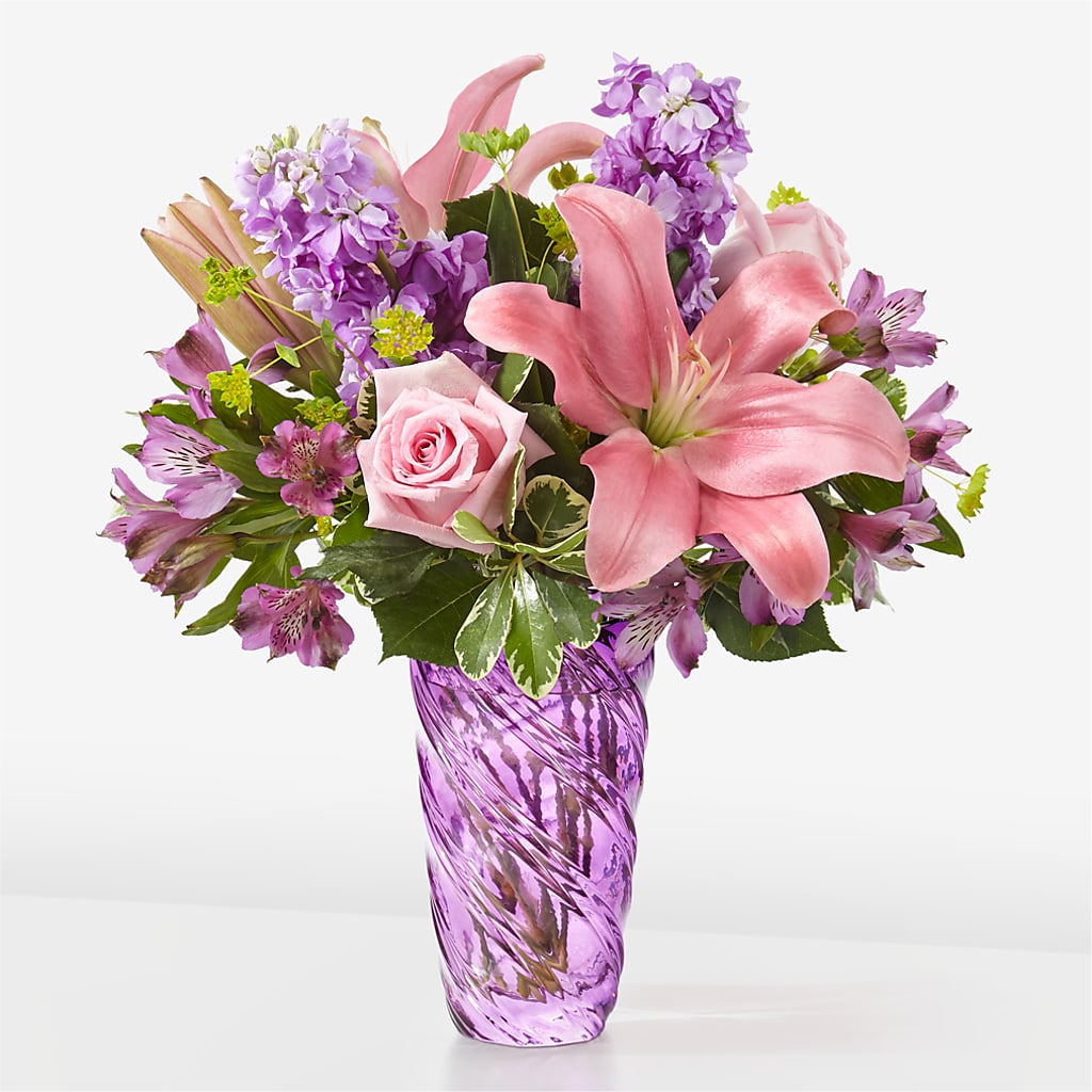 Precious Petals Bouquet with Luxe Swirl Vase – ETHEL'S THIS AND THAT, Galeton PA